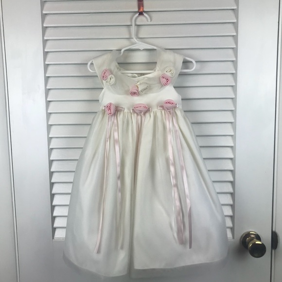 Cinderella Other - Princess Dress Soft White Roses Ribbons 2T